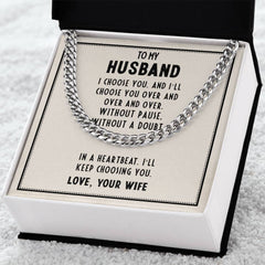 Cuban Link Chain - For Husband I Choose You